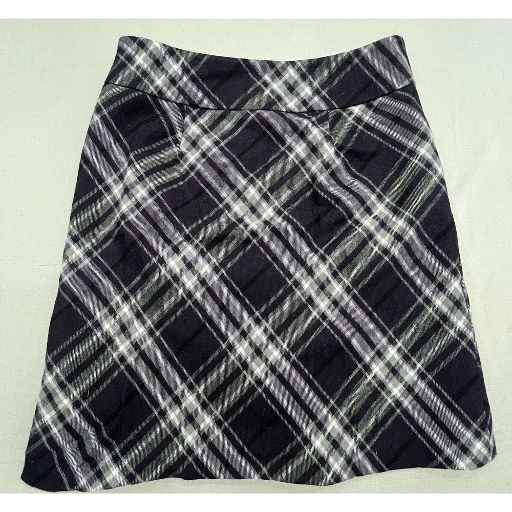 Talbots‎ Skirt 4P Purple Plaid Wool A Line Preppy Casual Classic Academia